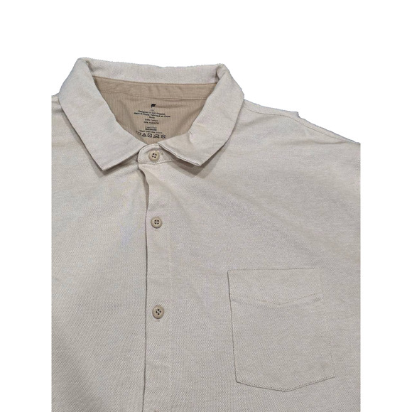 Fabletics The Dash Button Up Sport Beige Cotton Long Sleeve Shirt XXL A003332 - Picture 6 of 10